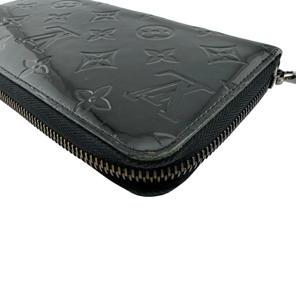 LOUIS VUITTON Round Zip Wallet Vernis Long Card Holder coin wallet Purse Black - Picture 4 of 4